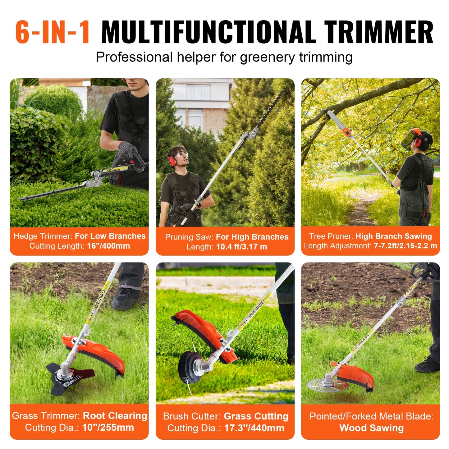 SucceBuy 26cc 5In1 Gas Hedge Trimmer And Multi Tool