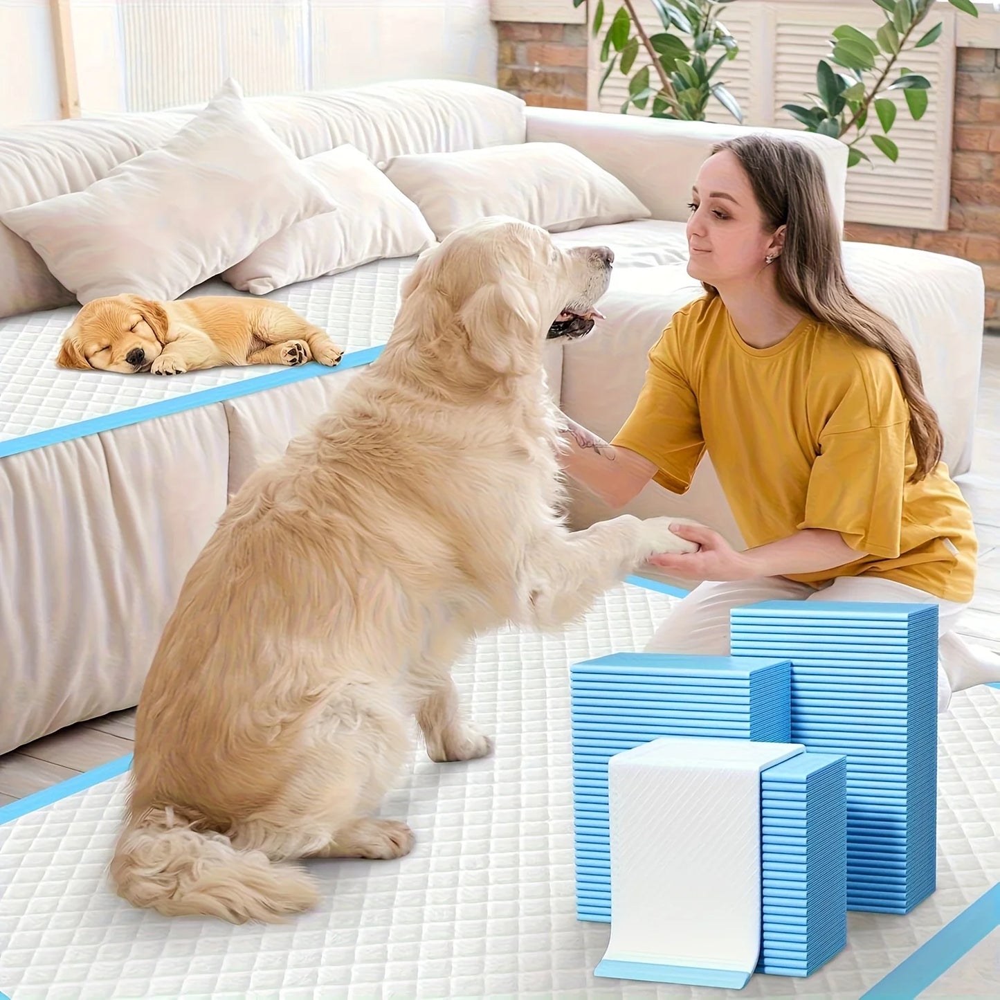 8-Layer Super Absorbent Dog Pee Pads Leak-Proof Odor-Resistant
