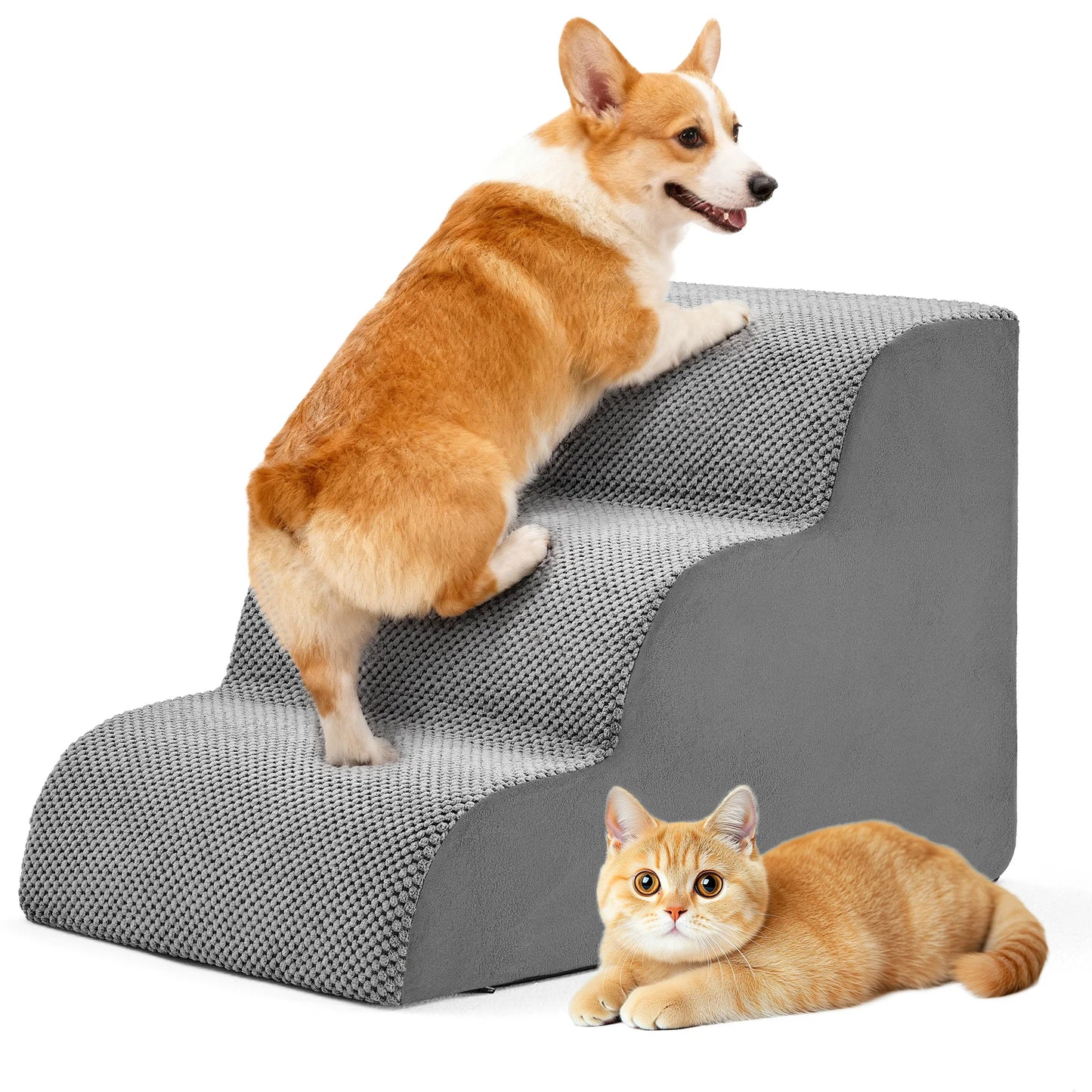High Density Foam Dog Stairs Curved Ramp Indoor Non Slip