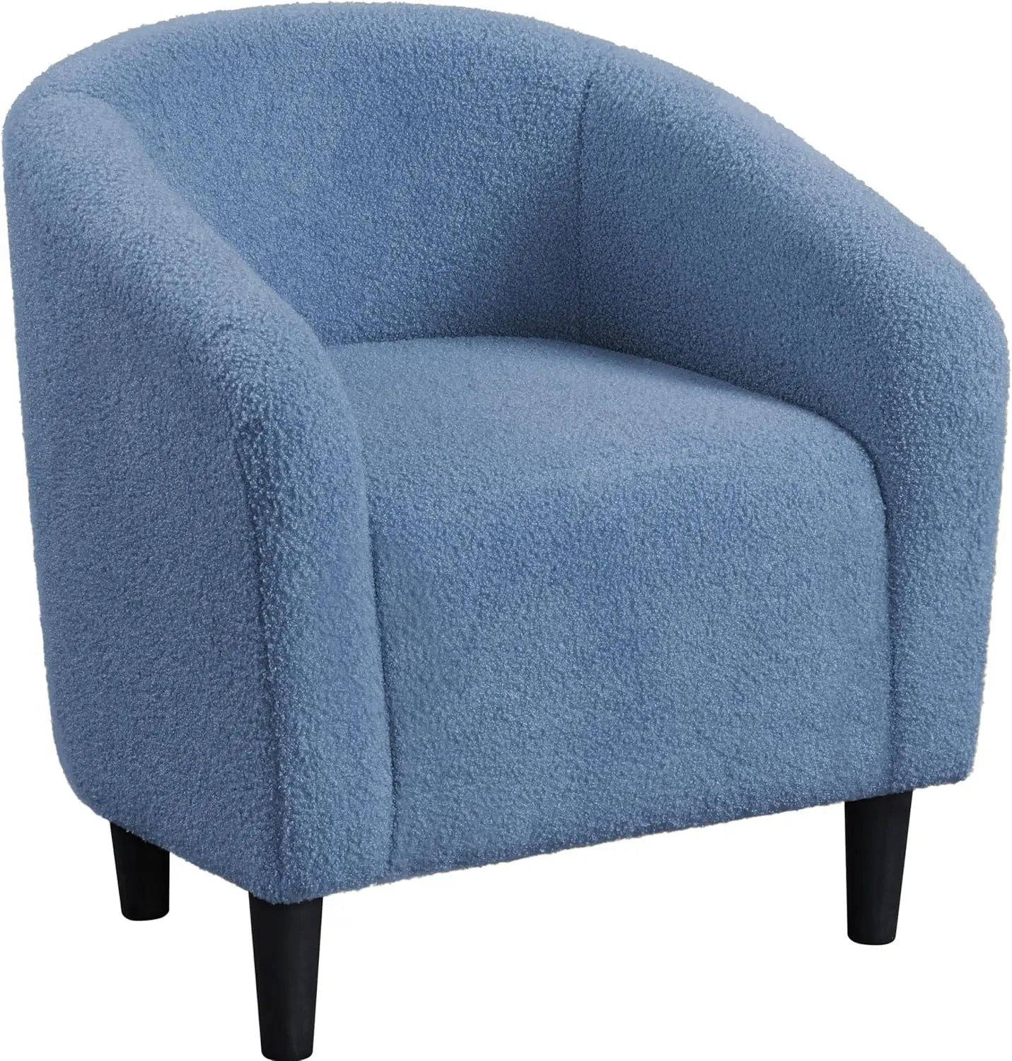 Barrel Chair Boucle Fabric Club Chair With Sherpa Padded Comfort Living Room