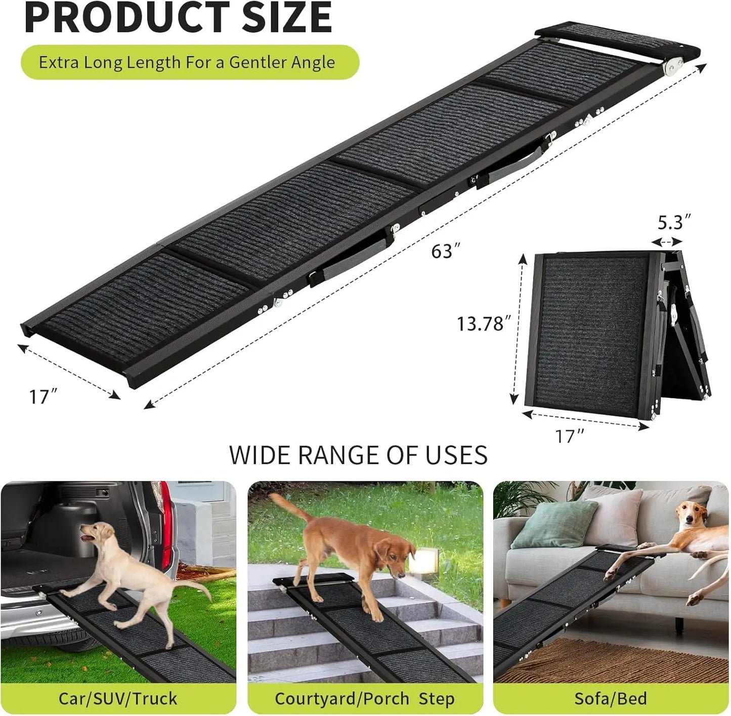 HiMISSDog Car Ramp For Dogs Folding Pet Steps SUV Truck