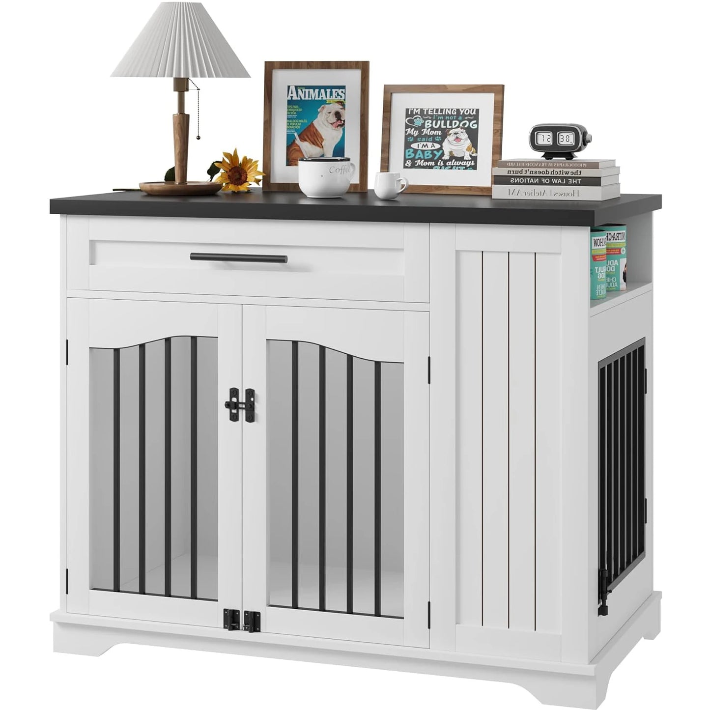HiMISS Furniture Style Dog Crate Drawer Storage Heavy Duty Kennel