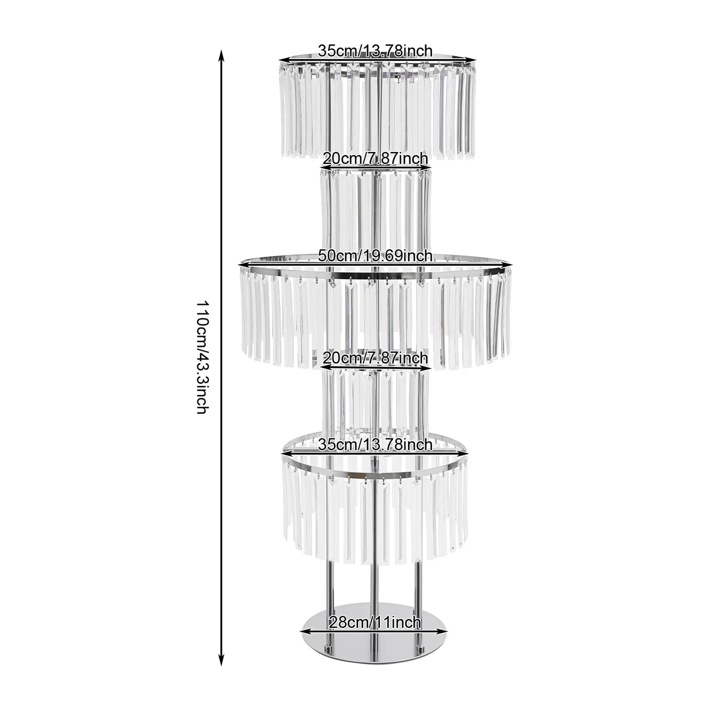 Five Tier Wedding Centerpiece Stand With Hanging Acrylic Vases