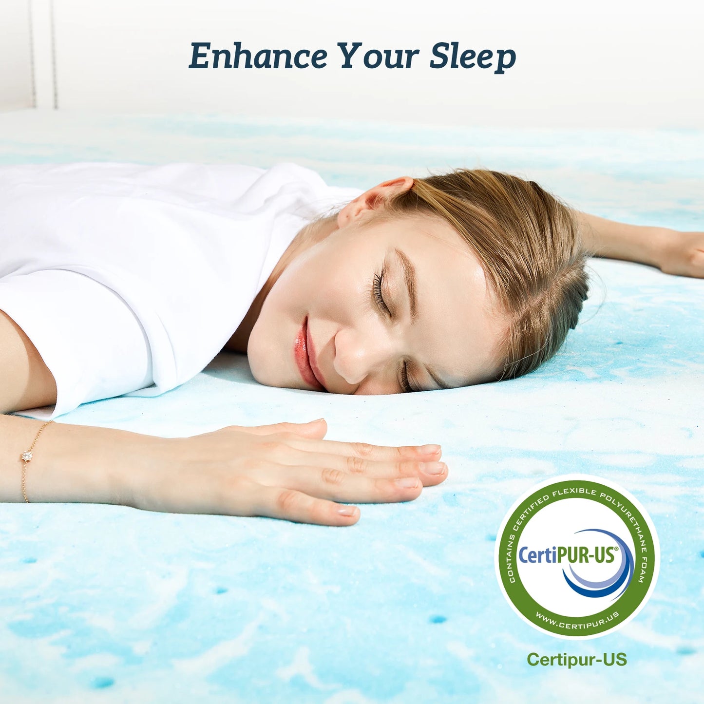 MCQ Memory Foam Gel Cooling Soft Mattress Topper for Bed