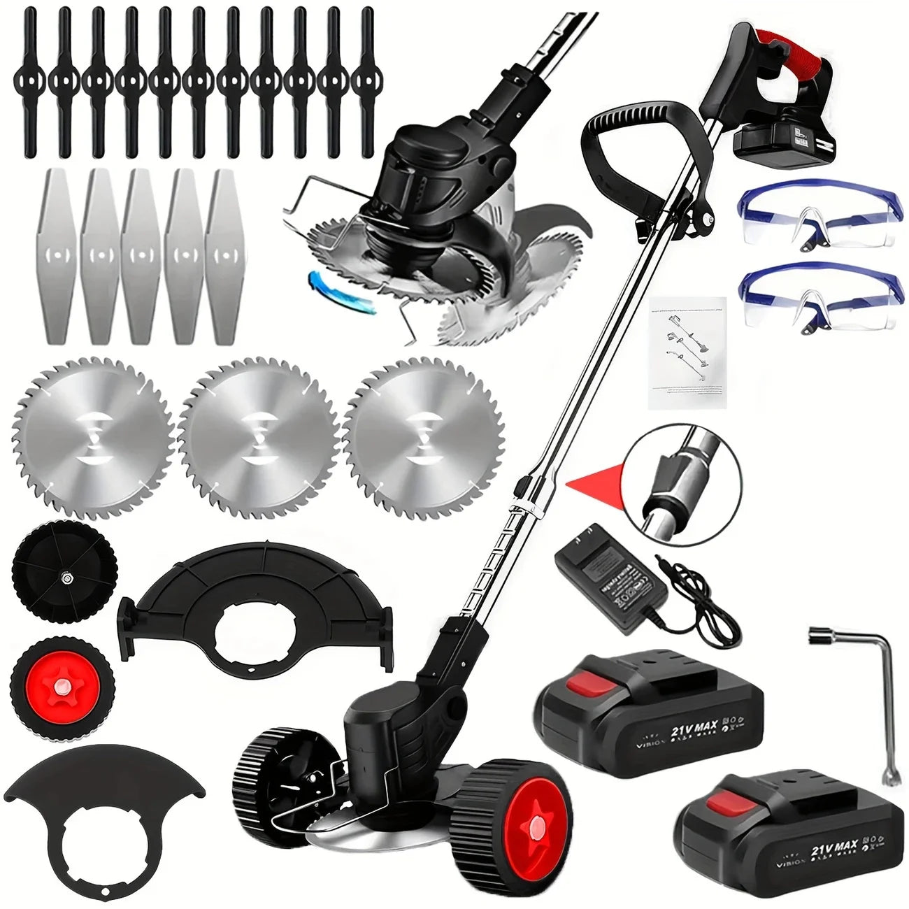 Cordless Lawn Trimmer Edger Brush Cutter for Garden and Yard