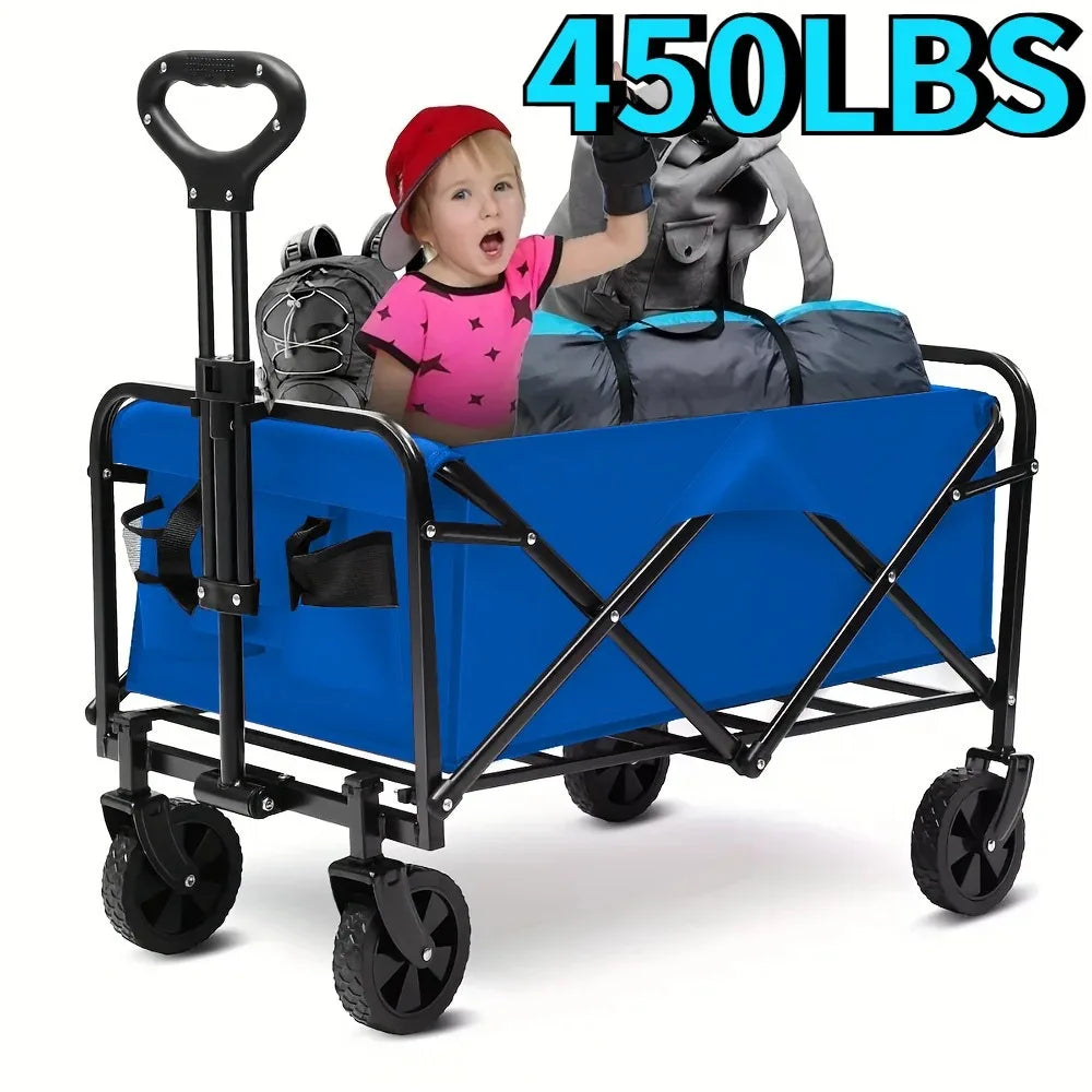 Foldable Heavy Duty Utility Wagon Cart For Groceries And Gardening