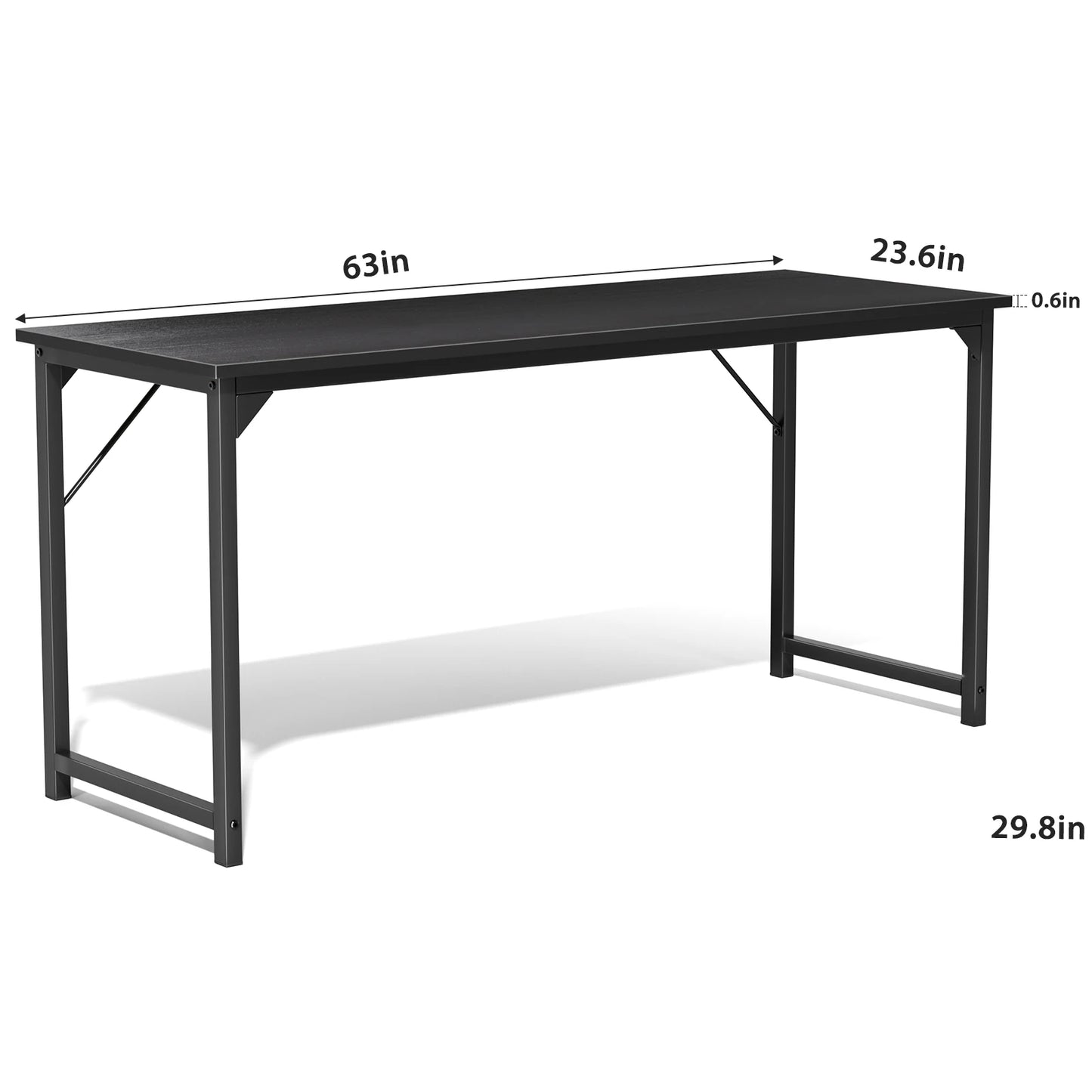 JHK Gaming Computer Desk With Wood Tabletop And Metal Frame