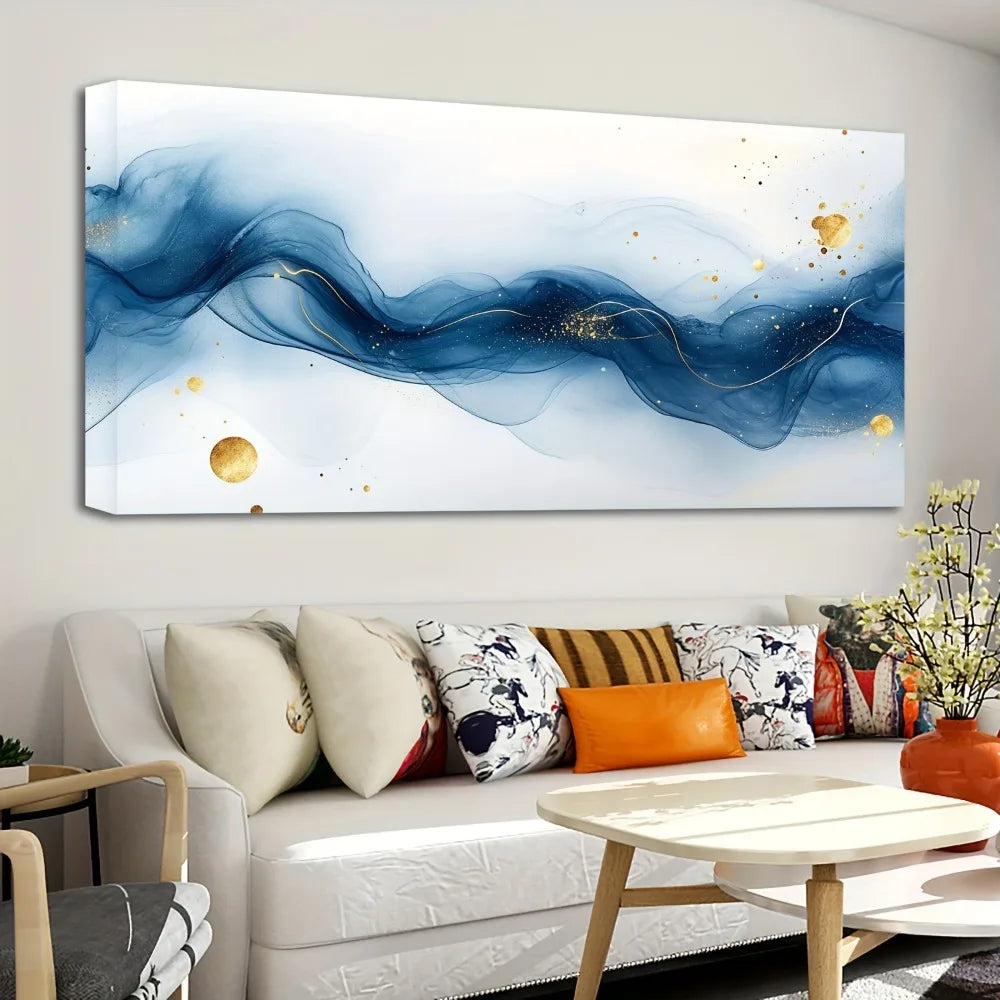 Abstract Wall Art in Pine Frame for Living Room Decoration