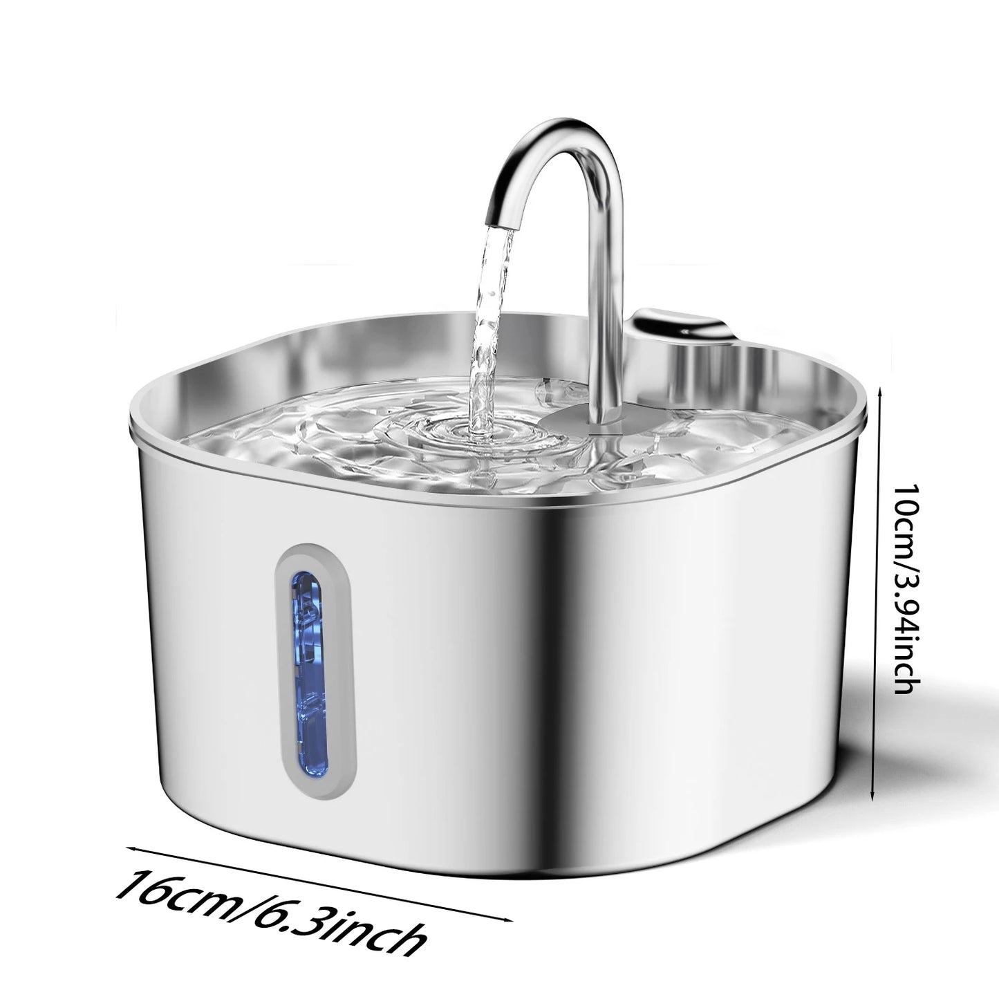 Automatic Stainless Steel Cat Water Fountain With Window