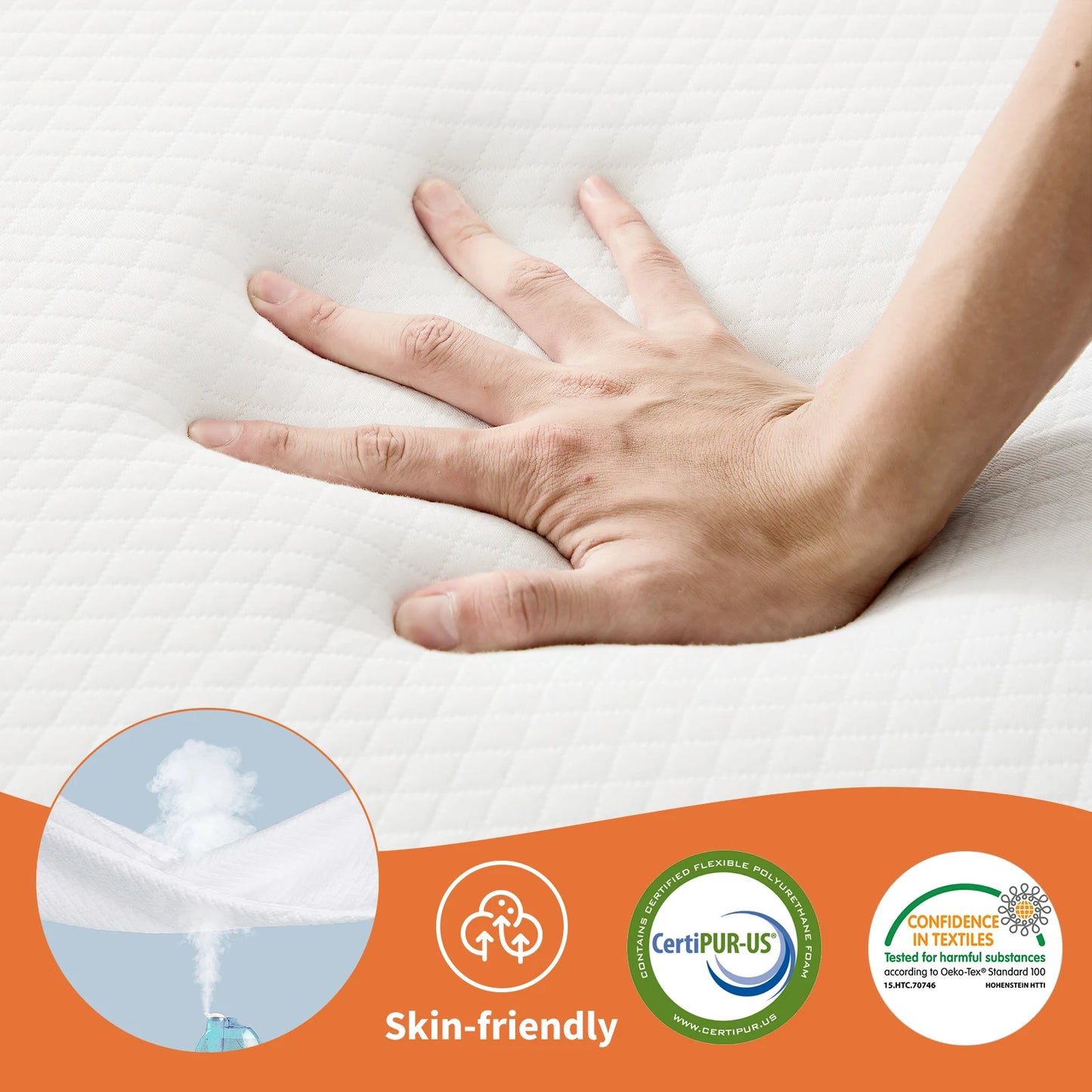 JHK Tri-Fold Memory Foam Travel Mattress With Collapsible Washable Cover