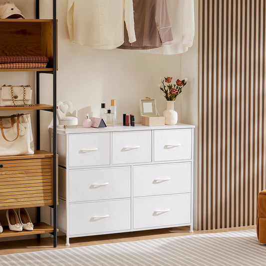 JHK Wardrobe Chest With Fabric Drawers For Bedroom Storage Cabinet
