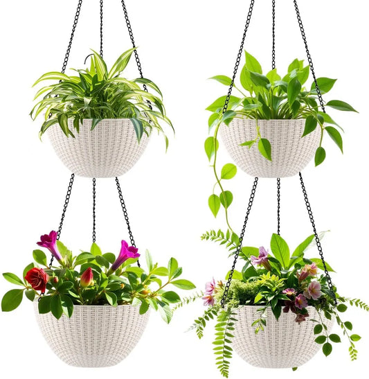 Hanging Planters With Drainage Holes Self Watering For Indoor Outdoor Plants
