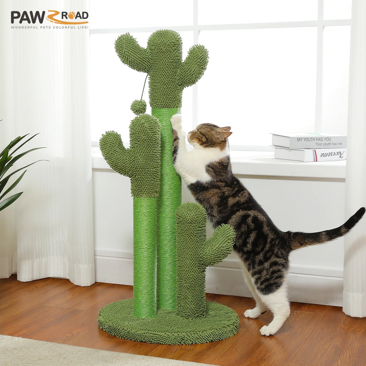 PEQULTI CN Cactus Cat Tree With Condo And Hammock For Indoor Cats