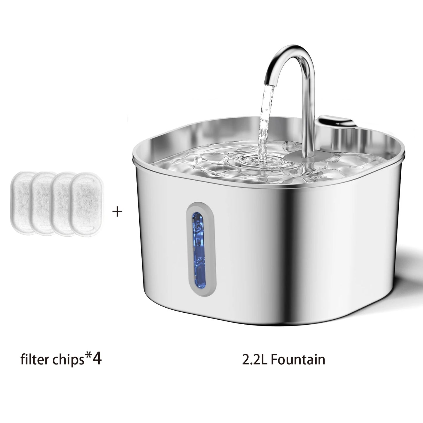 Automatic Stainless Steel Cat Water Fountain With Window