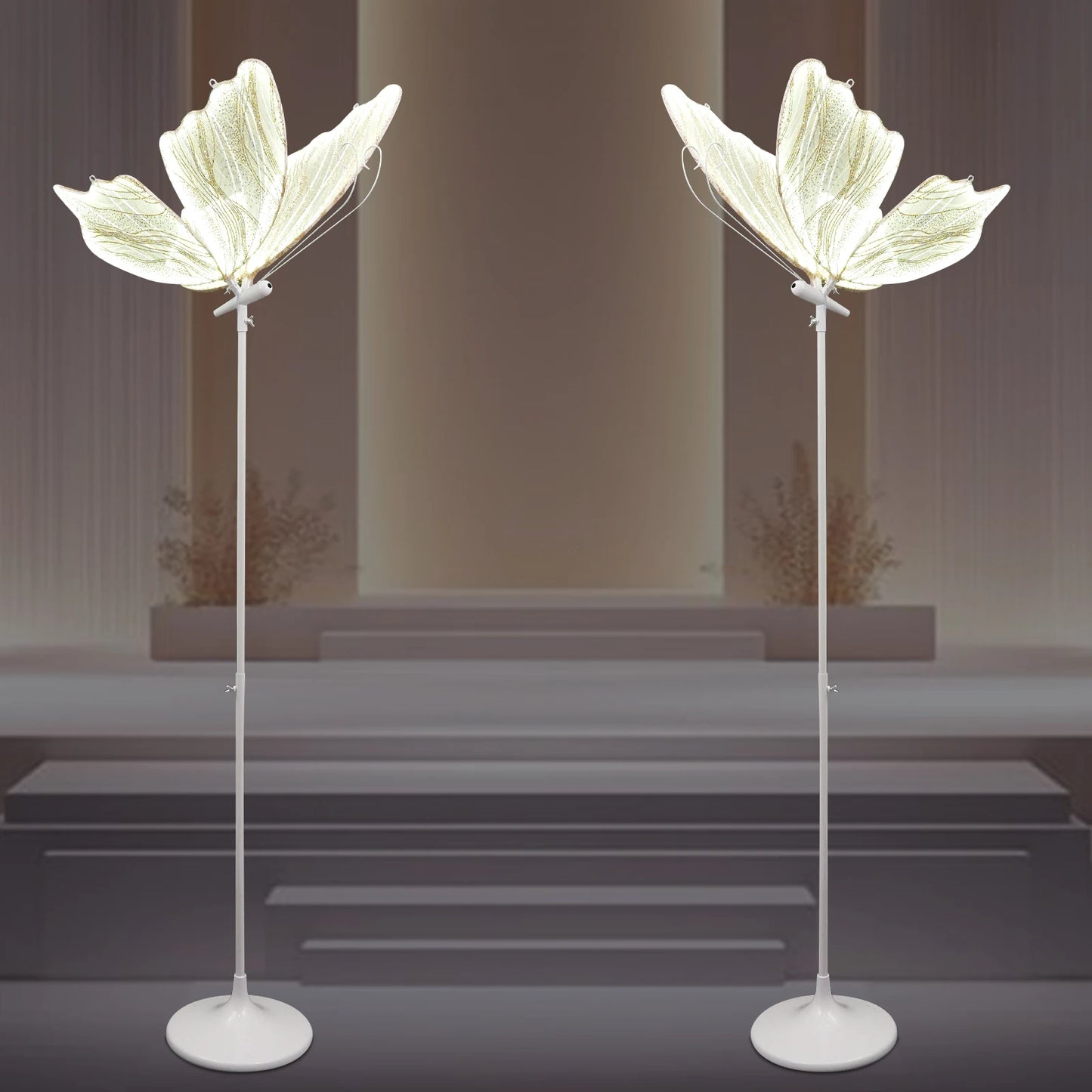 2PCS Wedding Butterfly Floor Lamp LED Wings Creative Decoration