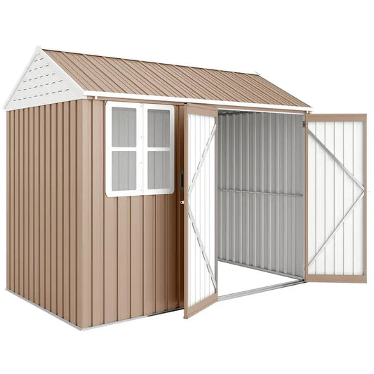 Metal Garden Storage Shed With Doors Window And Air Vents
