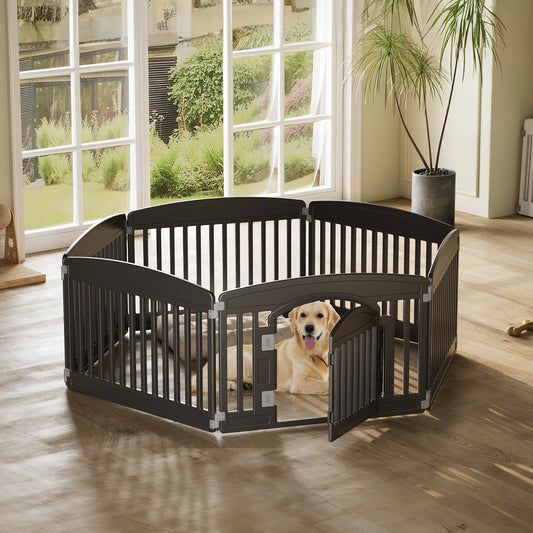 JHK Plastic Dog Playpen Expandable Portable Fence For Medium Dogs Indoor Outdoor