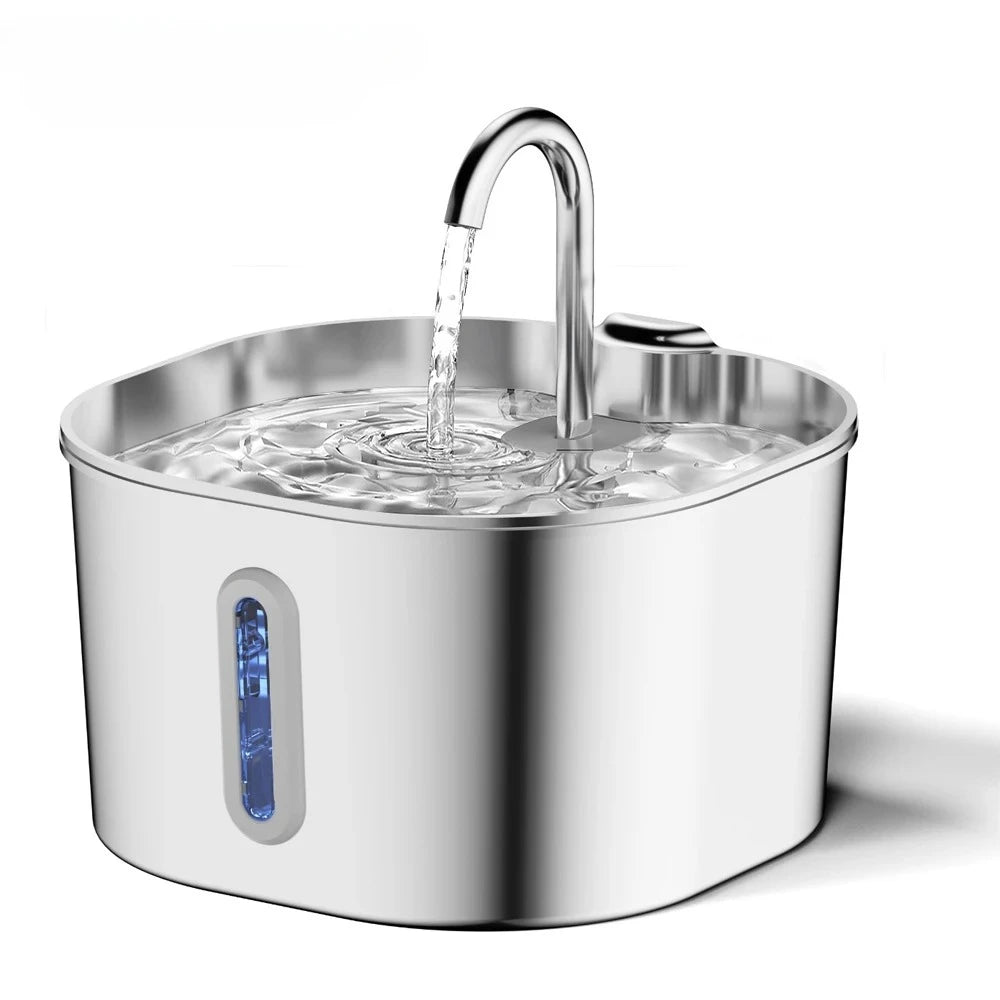 Automatic Stainless Steel Cat Water Fountain With Window