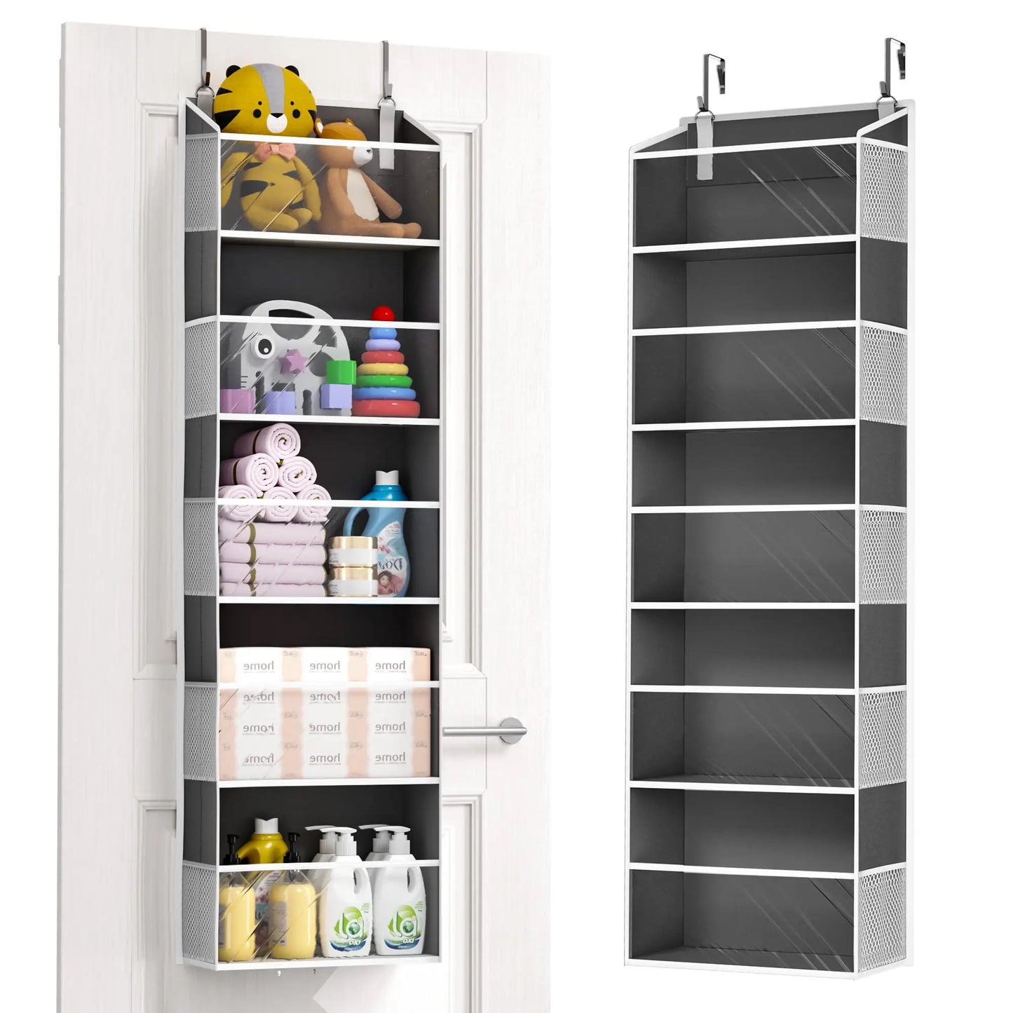 Over Door Organizer 5 Shelf Hanging Storage Anti Tilt 44lb