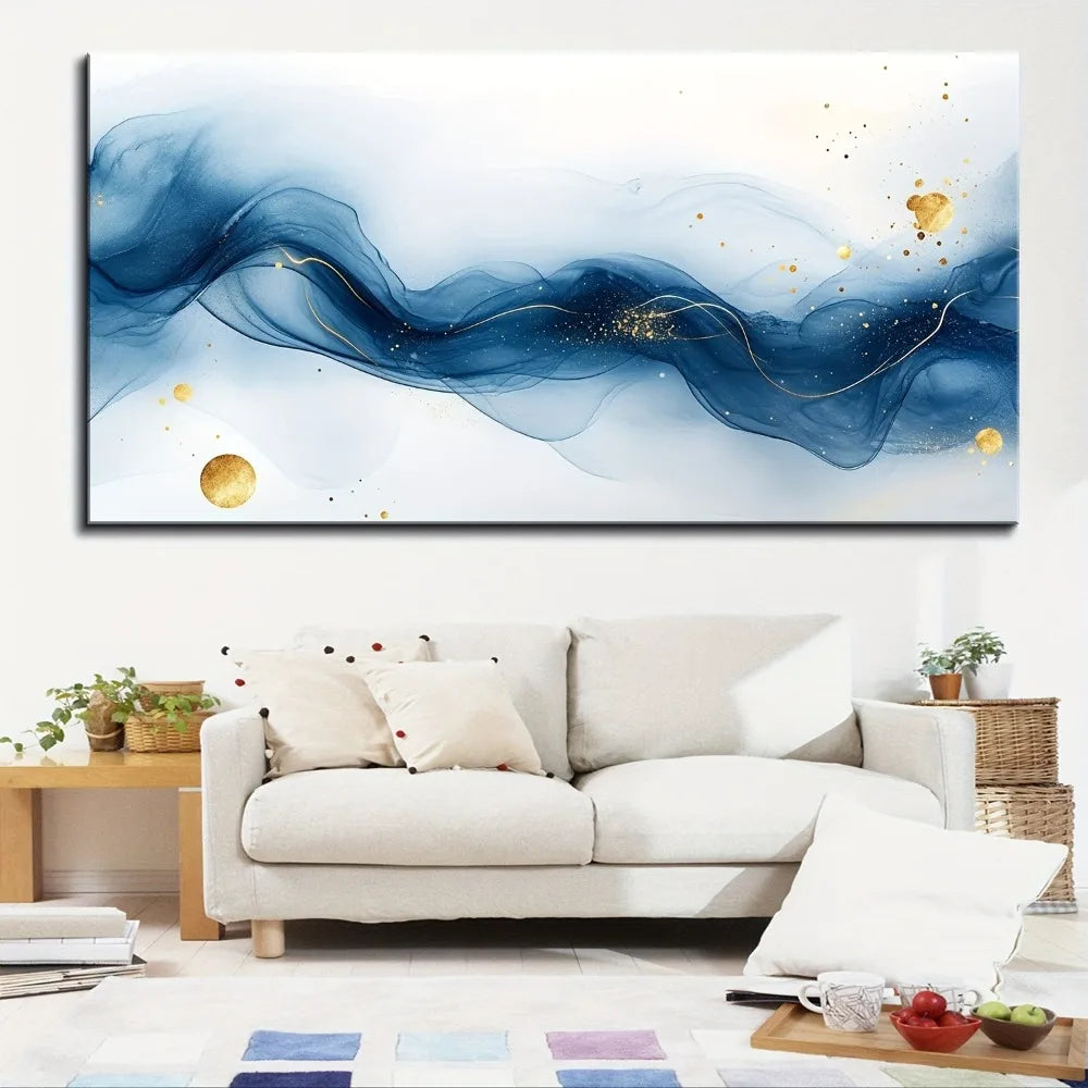 Abstract Wall Art in Pine Frame for Living Room Decoration