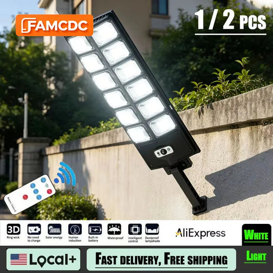 FAMCDC 504 LED Solar Motion Sensor 3 Modes Wall Light Waterproof Outdoor Lamp