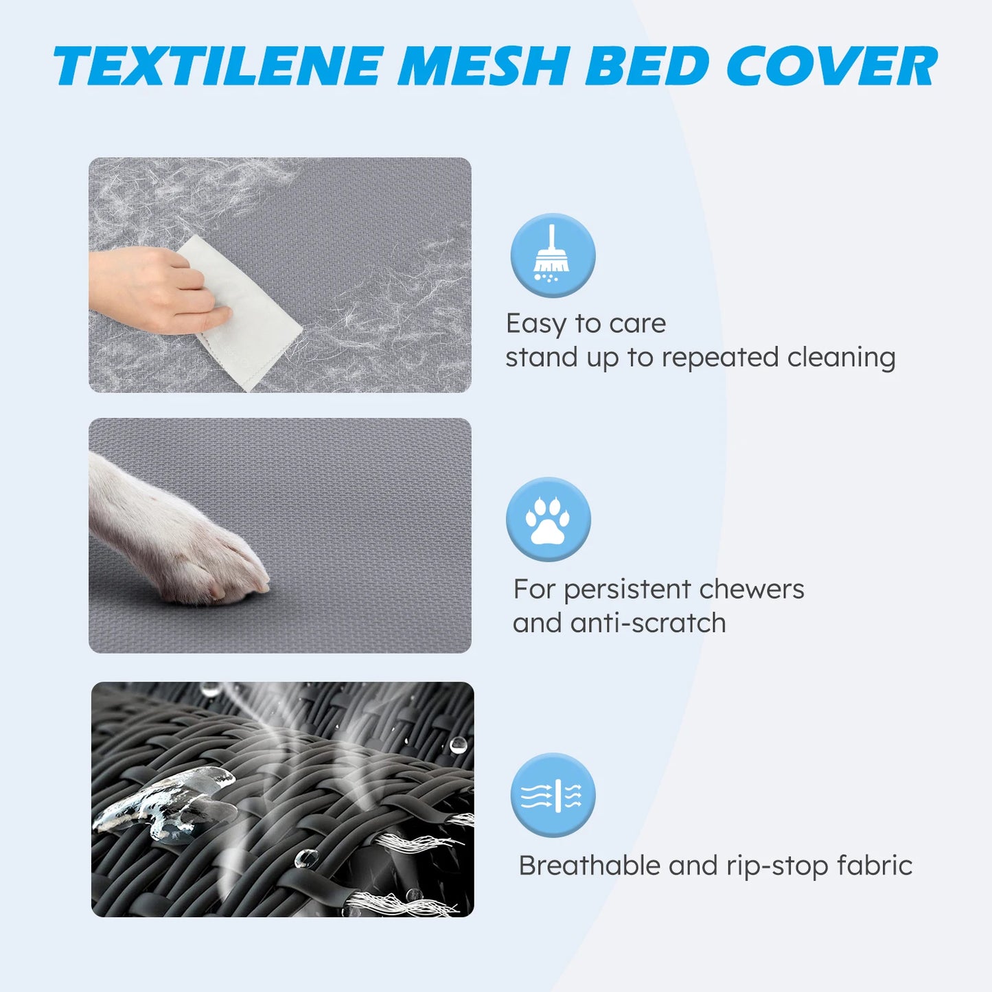Elevated Dog Bed With Cooling Raised Pet Cot Mesh Frame