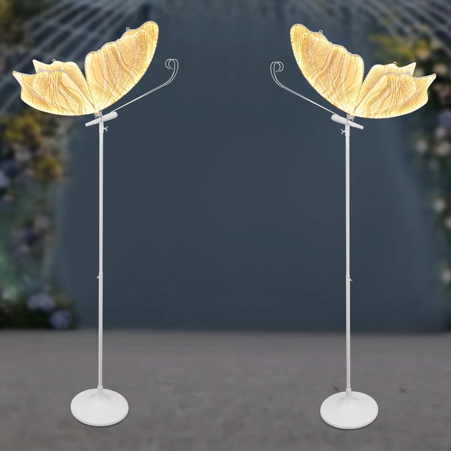 2PCS Wedding Butterfly Floor Lamp LED Wings Creative Decoration