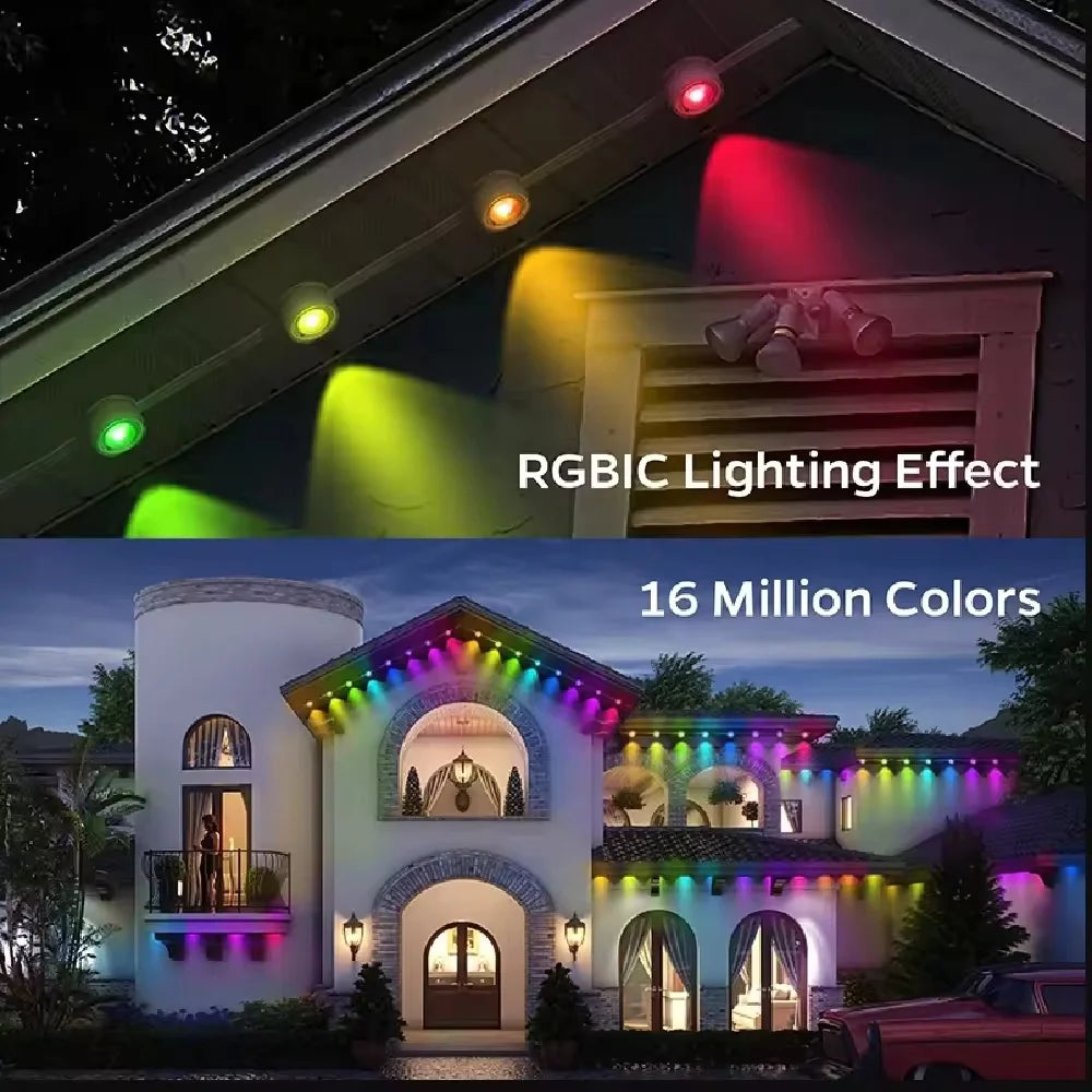 Smart Outdoor LED String Lights IP67 Waterproof With App Control