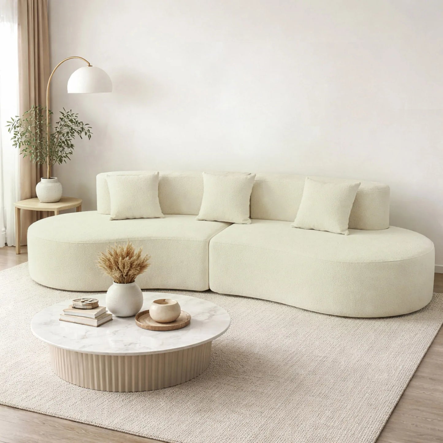 Curved 4 Seat Modular Sectional Sofa Half Moon Modern