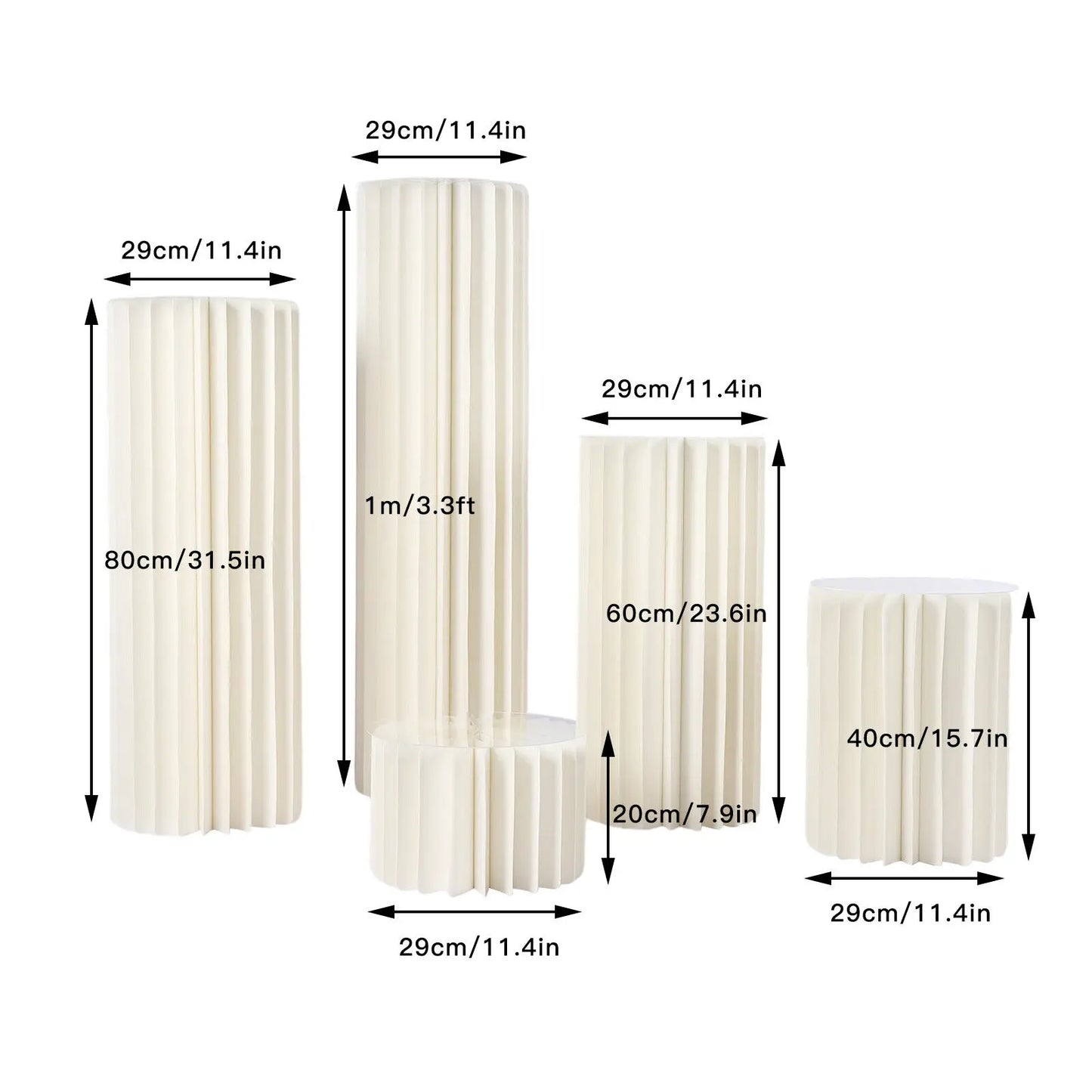 Wedding Centerpieces Cardboard Vases Set of 5 for Table Decor