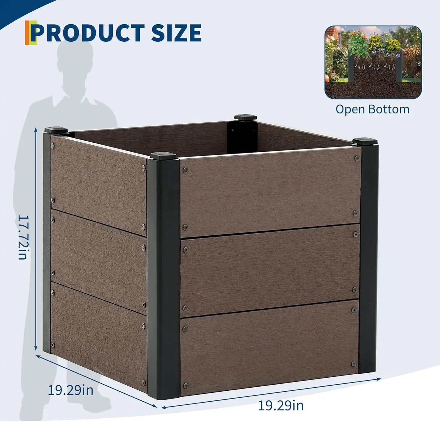 HiMISS Elevated Raised Garden Bed Durable Composite Planter Box Deep Root