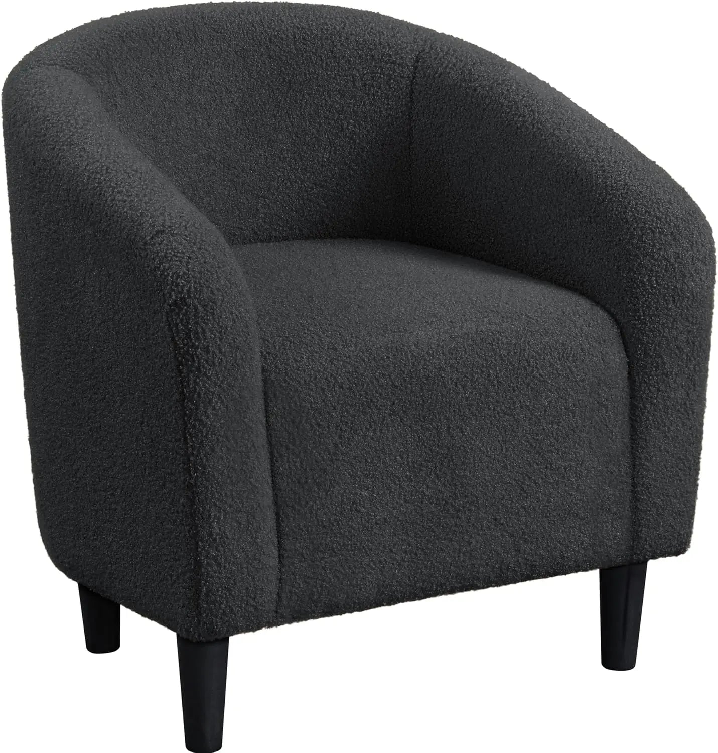 Barrel Chair Boucle Fabric Club Chair With Sherpa Padded Comfort Living Room