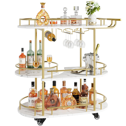 TWISTER.CK Cart On Wheels With 4-Tier Storage And Wine Rack