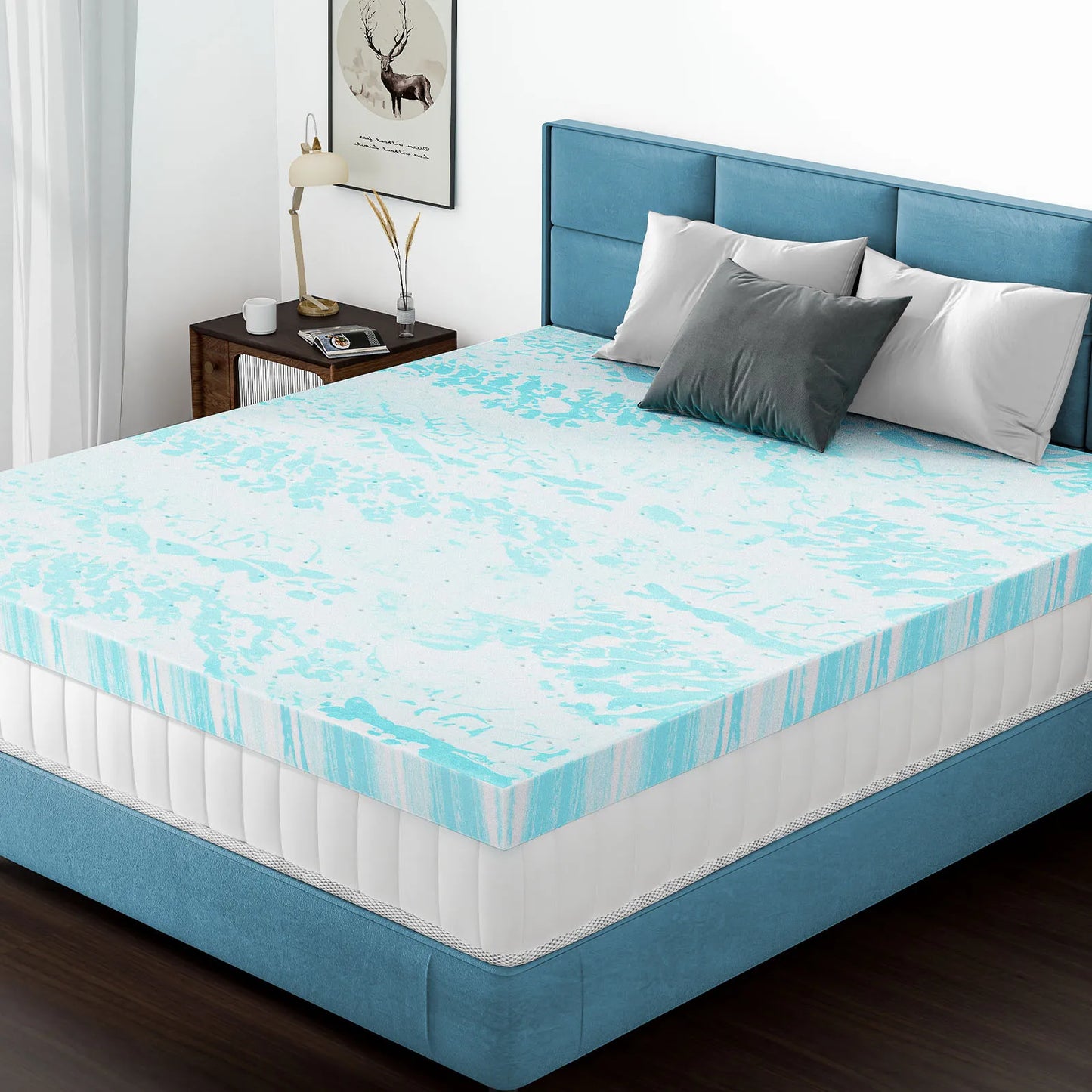 MCQ Memory Foam Gel Cooling Soft Mattress Topper for Bed