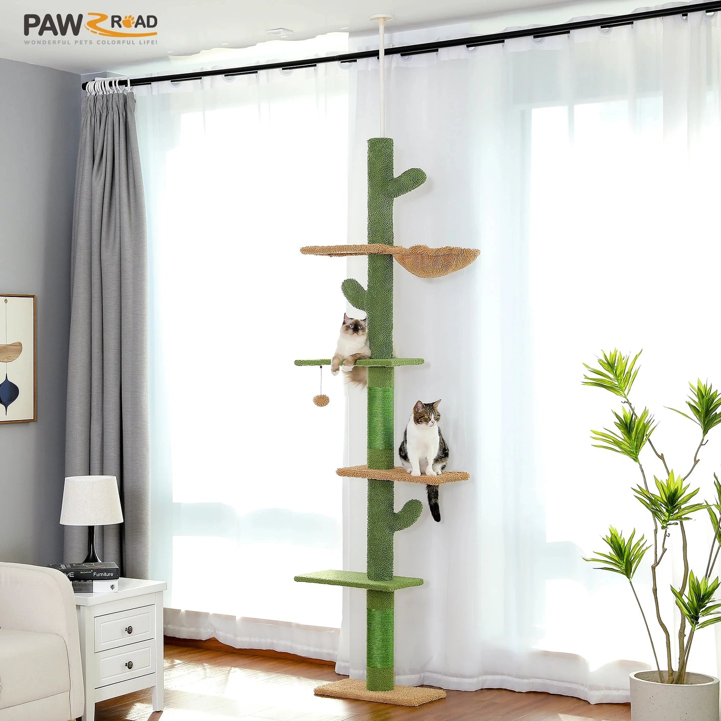 PAWZ Road Cat Tree FiveTier Floor To Ceiling Tower Indoor