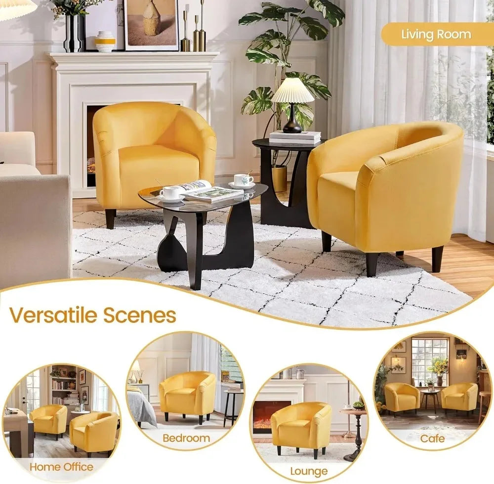 Barrel Chair Boucle Fabric Club Chair With Sherpa Padded Comfort Living Room