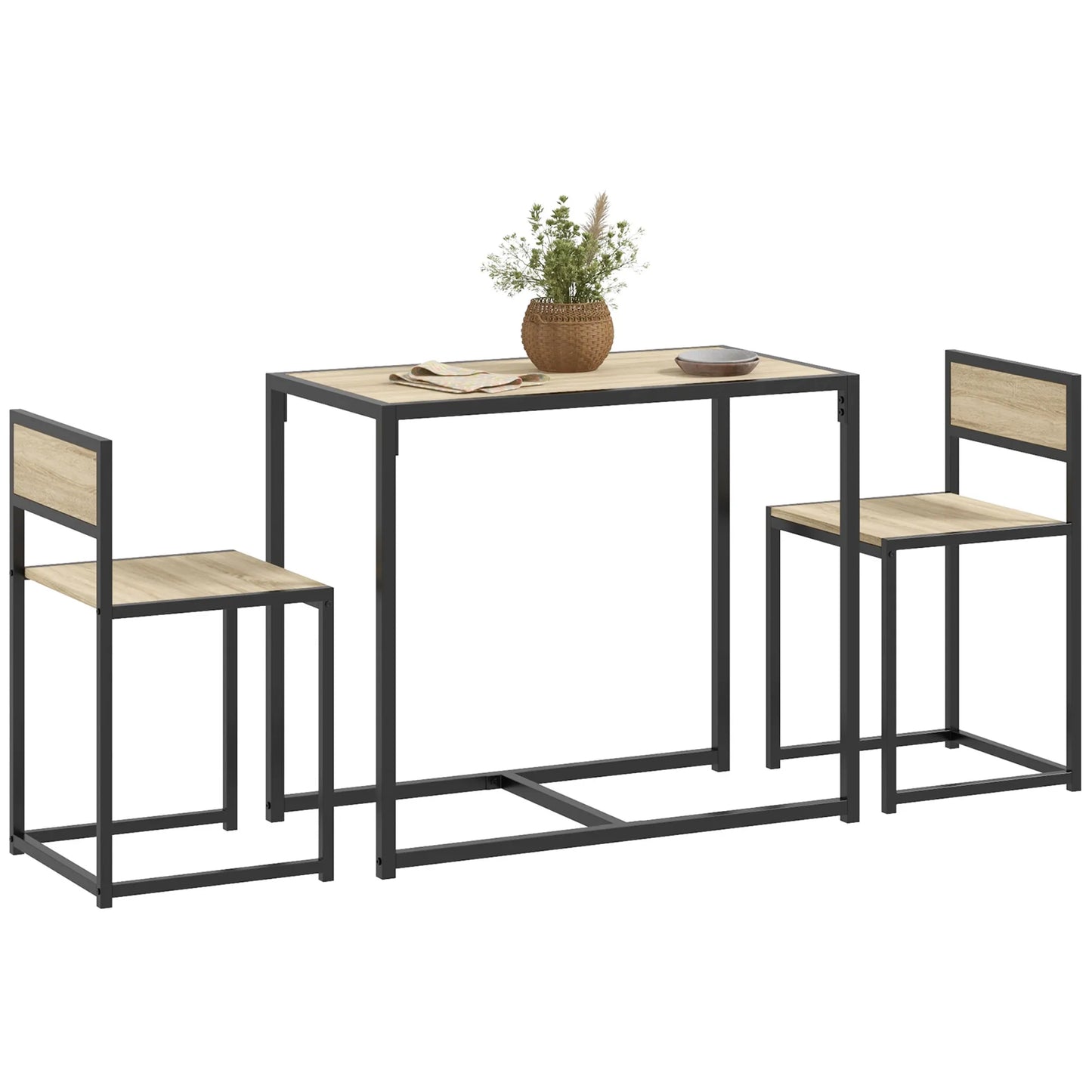 HOMCOM Small Dining Table Set for Two Compact Kitchen