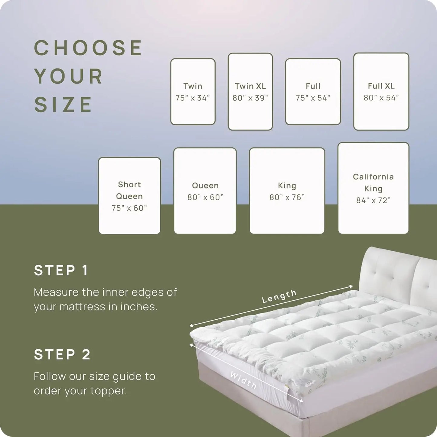 Cooling Mattress Topper Plush Bamboo Viscose For Back Pain Relief