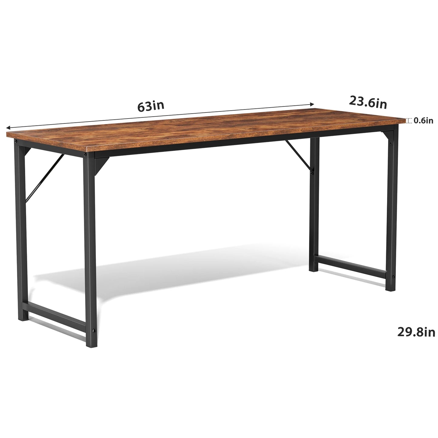 JHK Gaming Computer Desk With Wood Tabletop And Metal Frame