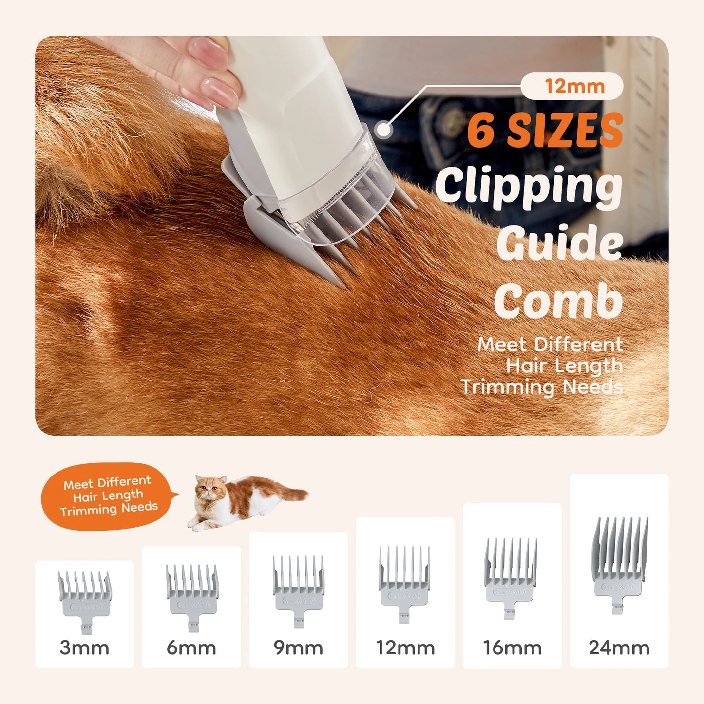 Pet Grooming Vacuum Kit With 3 Suction Modes Cordless Clippers