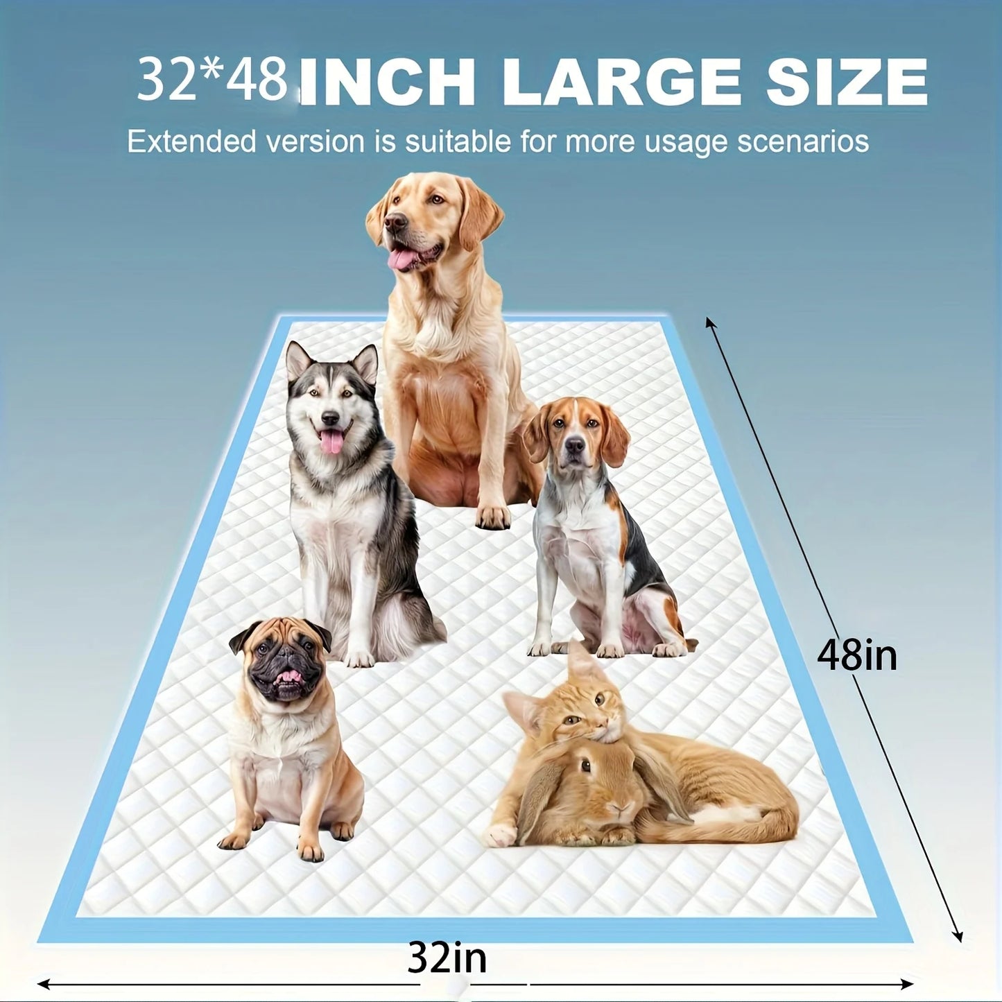 8-Layer Super Absorbent Dog Pee Pads Leak-Proof Odor-Resistant