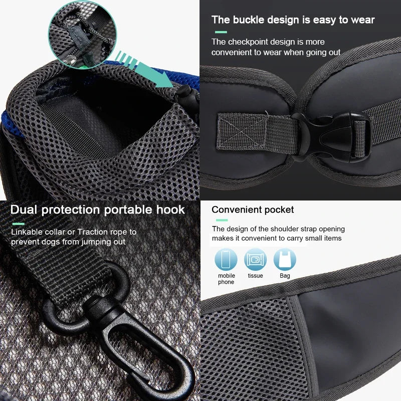 Pet Carrier Backpack For Cats And Dogs Crossbody Mesh Travel Bag