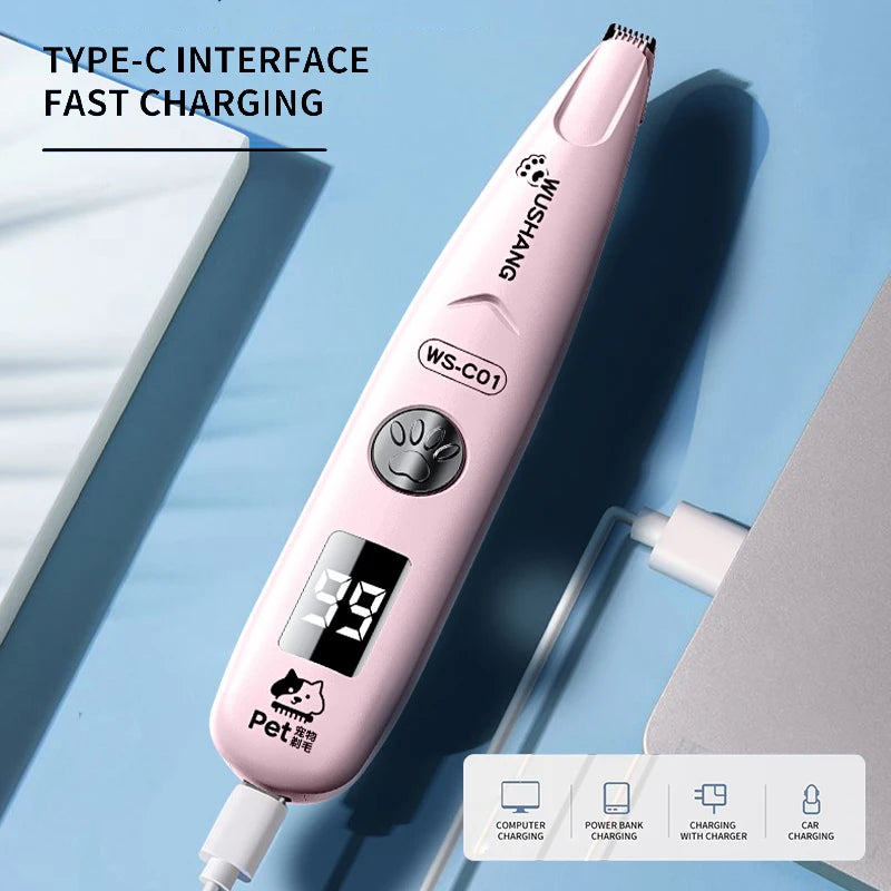 Waterproof Electric Pet Groomer Trimmer With LED Light