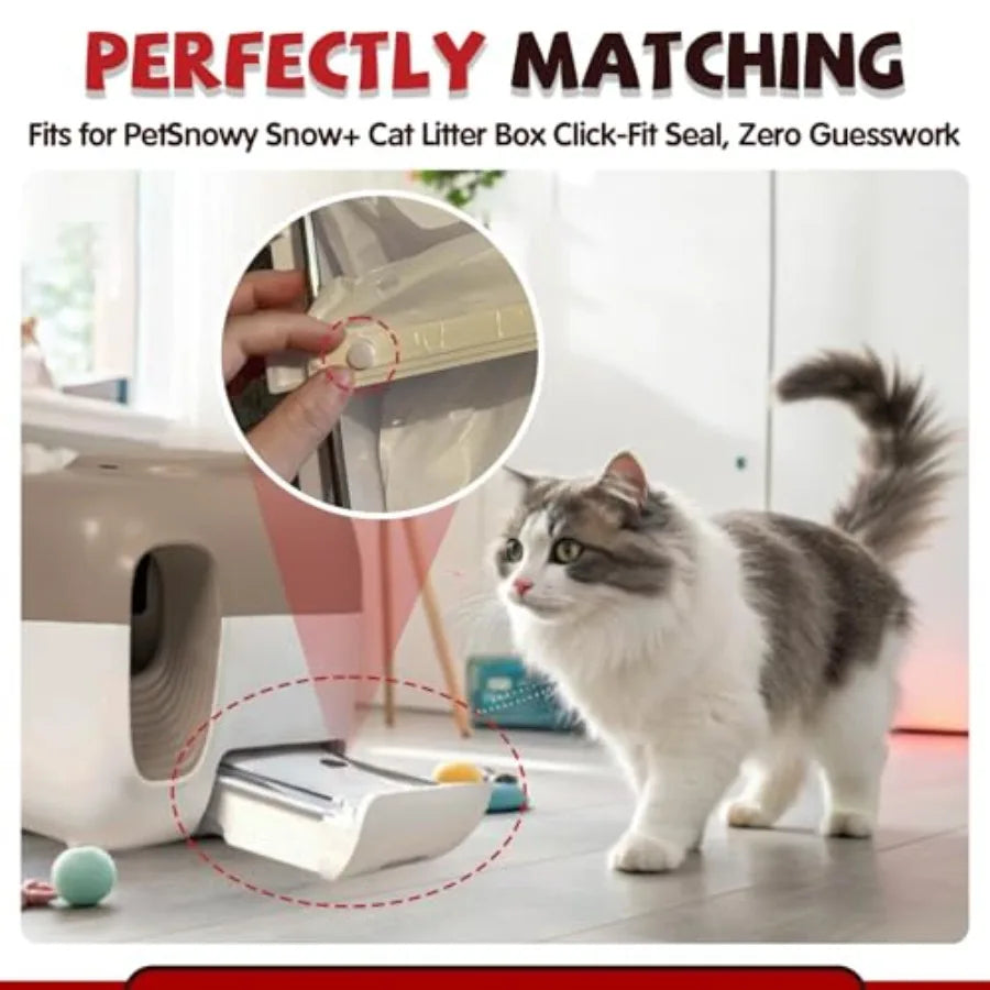 Cat Litter Bags 200 Pcs Self-Sealing Drawer Liner Thickened Wear-Resistant