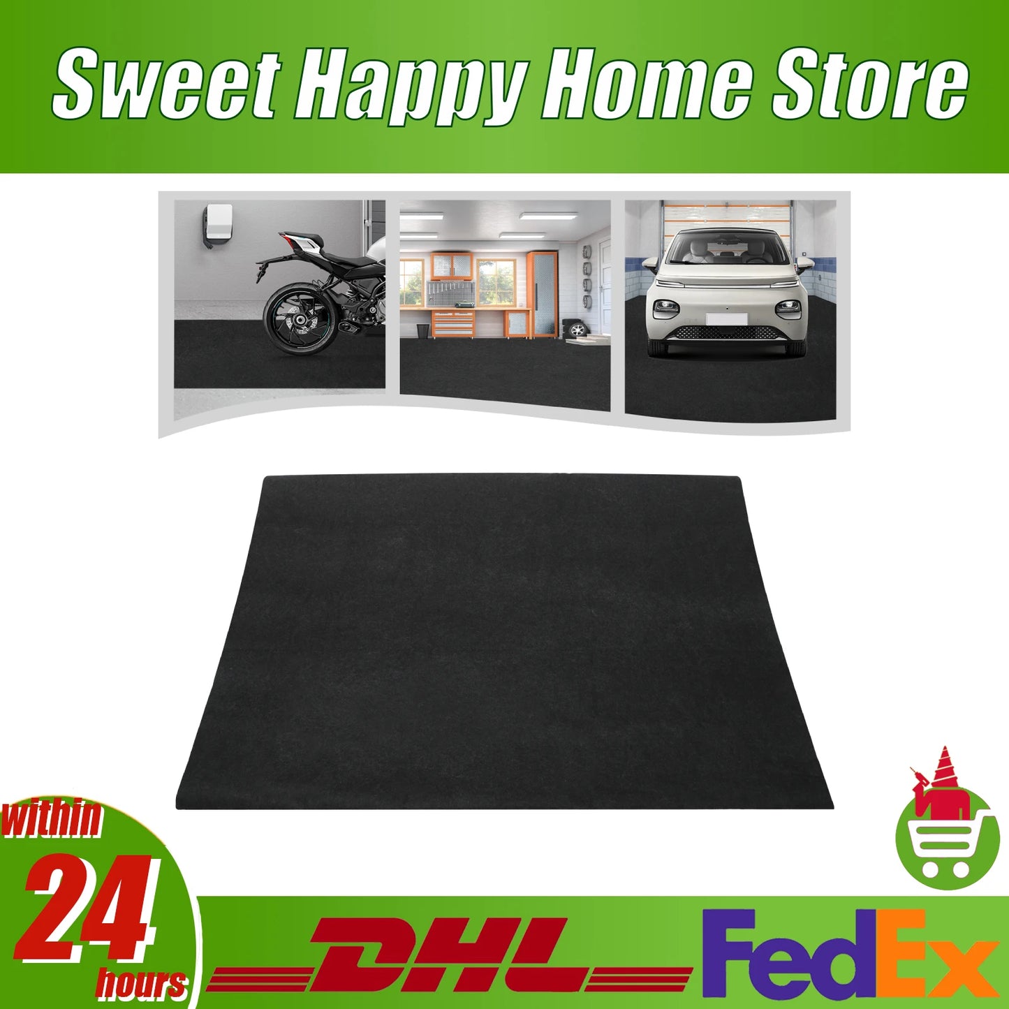 Garage Non Slip Mat Non Woven Cloth PE Waterproof Floor Protection