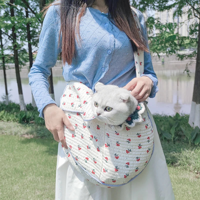 Handmade Cat and Dog Carrier Bag Sling Breathable Tote