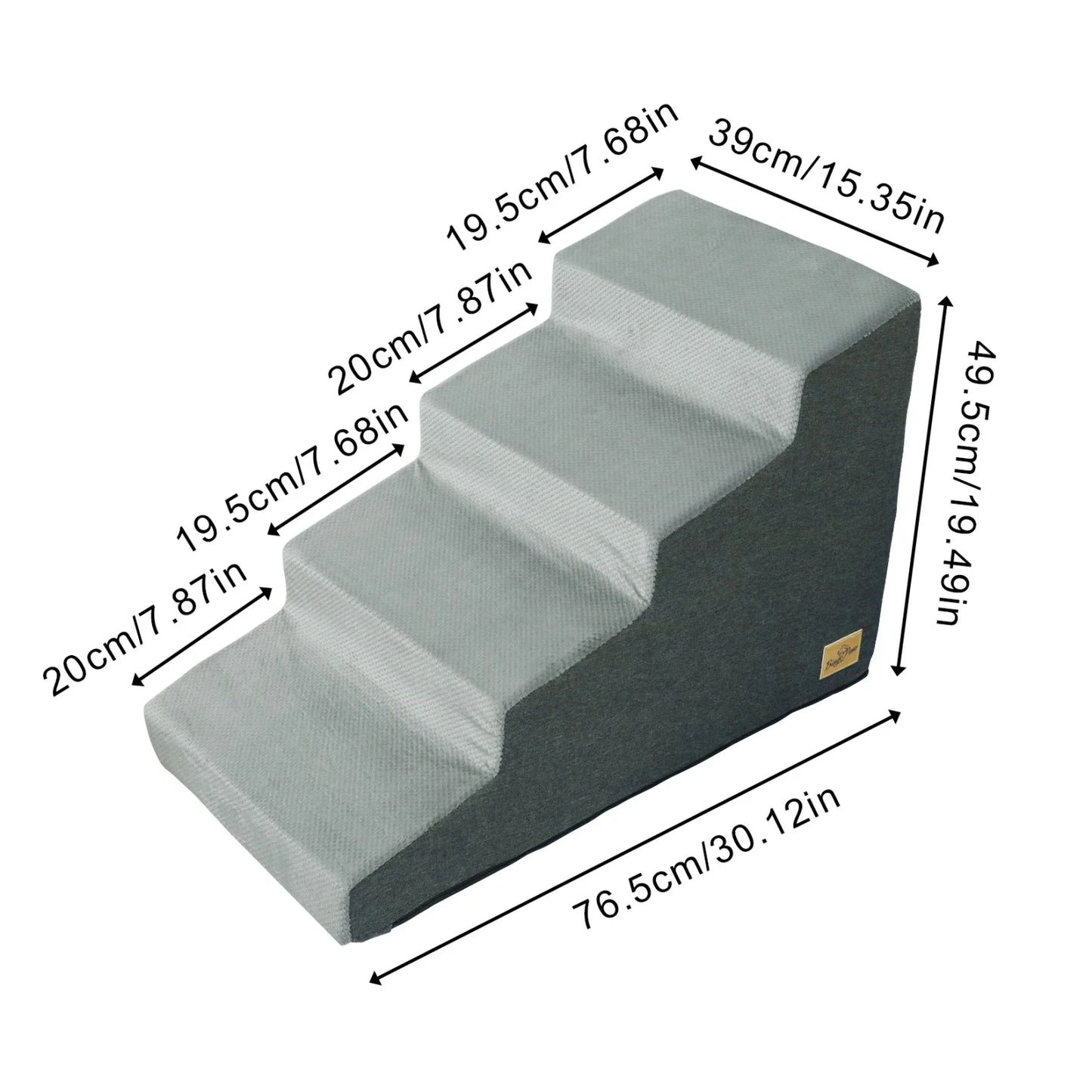 3/4 Steps Dog Stairs Ramp With Washable Cover Non Slip For Small Dogs