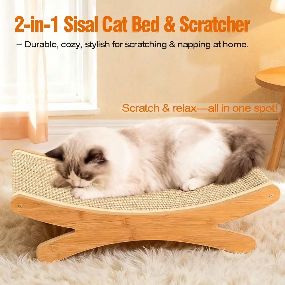 Sisal Woven Cat Scratching Sofa With Play Mat Claw GrindingPad