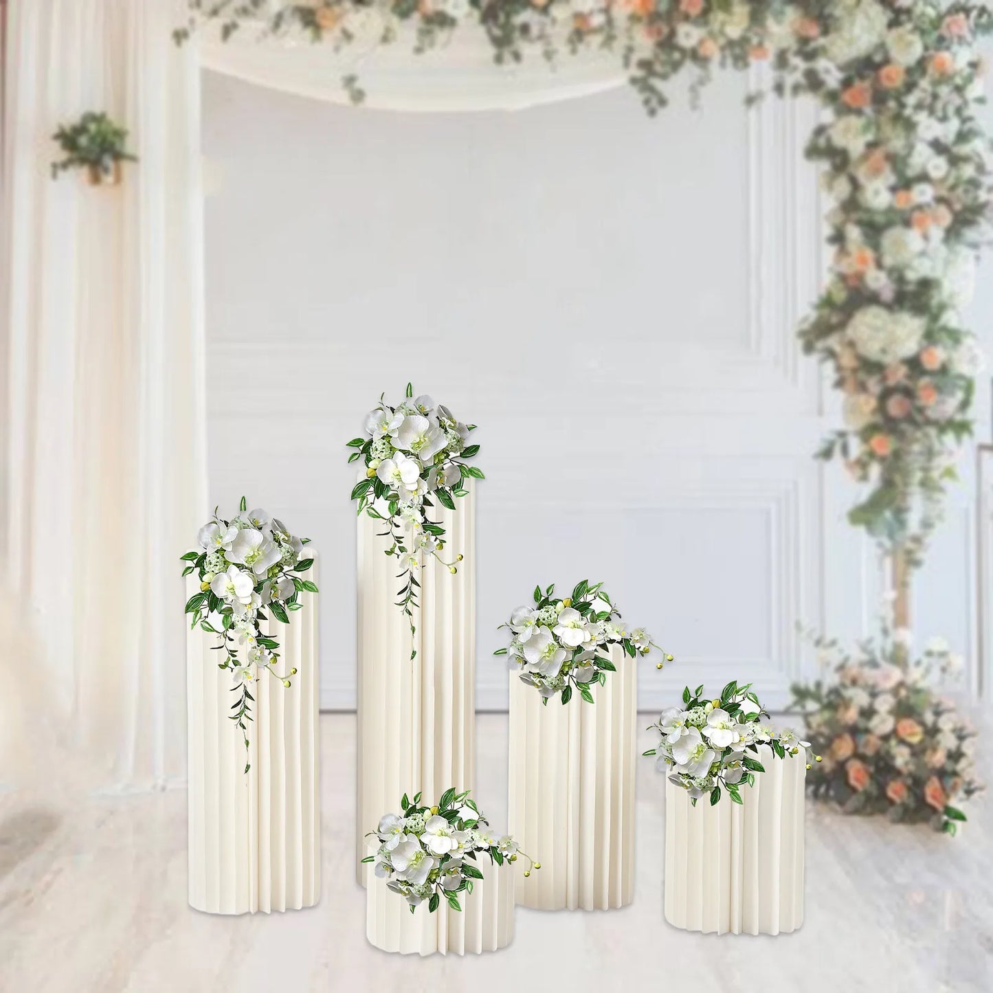 Wedding Centerpieces Cardboard Vases Set of 5 for Table Decor