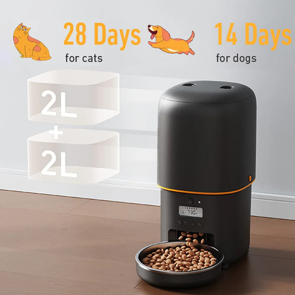 Nityers Automatic Cat Feeder With Voice Recorder And Timed Feeding
